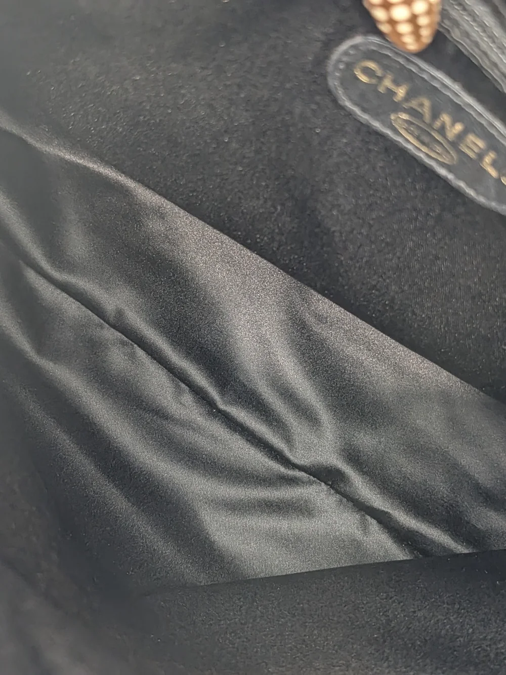 Chanel Vintage Quilted Lambskin Messenger Bag in Black with Gold Hardware